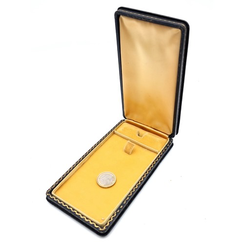 606 - A rare World War II Medal box, awarded for air crew. This box features beautiful gilt tooling. (just... 