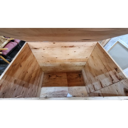 885 - Two very large wooden chests with lockable lids, providing plenty of storage. Each with capacity of ... 