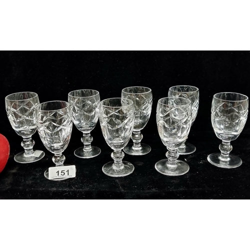 151 - A set of eight vintage made in Ireland  Waterford Crystal stemmed glasses. Perfect for a Christmas B... 