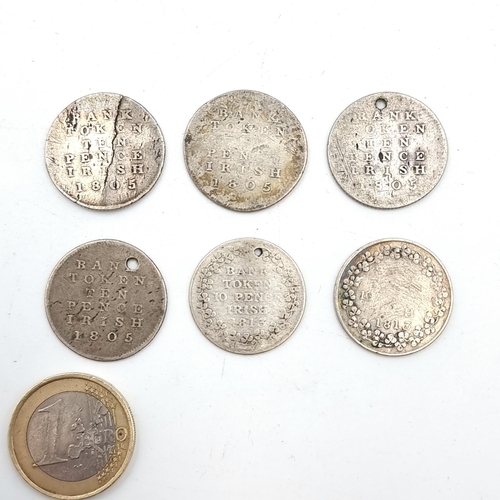 25 - A collection of Irish silver bank tokens from the reign of George III dating to 1805.
Total weight: ... 