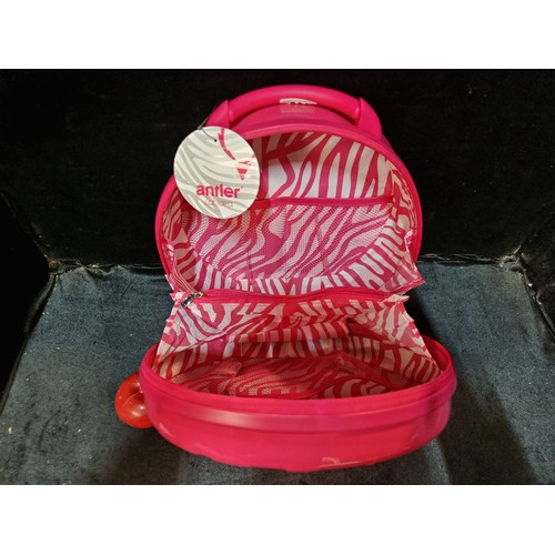 225 - A brand new, bright pink, cosmetics shell carry case by Antler in the Zahara series. With original t... 