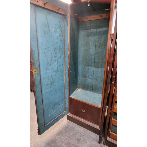 341 - Star Lot : An antique Victorian gothic mahogany 4 door wardrobe set. Featuring recessed arches  and ... 