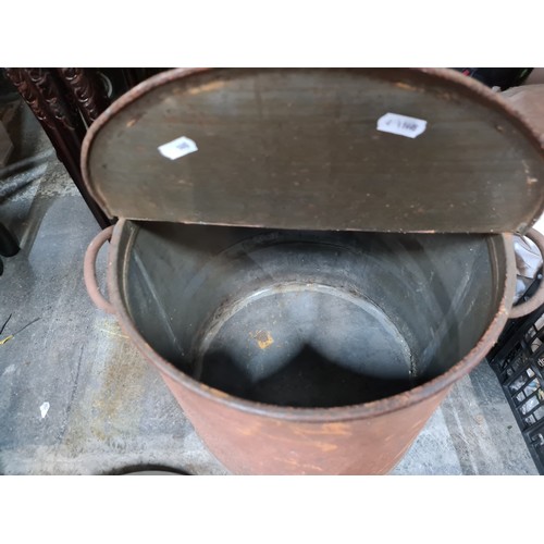 315 - Two items, including an industrial enamelled lamp shade, and a large vintage Sole Makers Dublin Dair... 