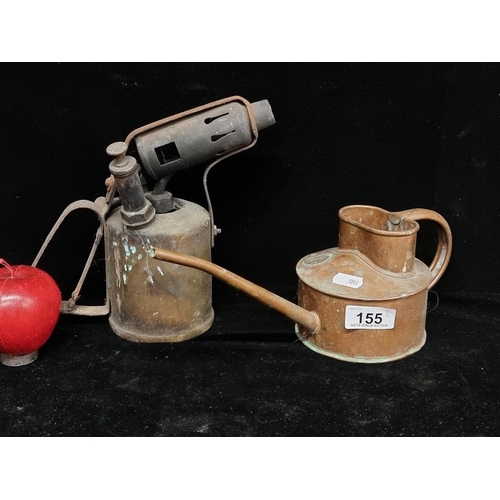 155 - Two early vintage items including a Governor's Plumber's blowtorch and a Maws copper watering can