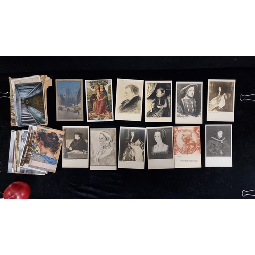 228 - A gorgeous collection of over fifty antique postcards, many featuring photographs of famous cultural... 