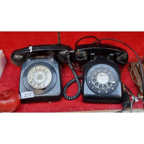 274 - Two vintage rotary dial telephones, including a Canadian made example.