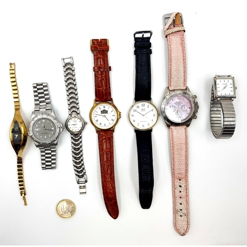 413 - A collection of seven wristwatches. Including Calvin Klein and Adidas examples