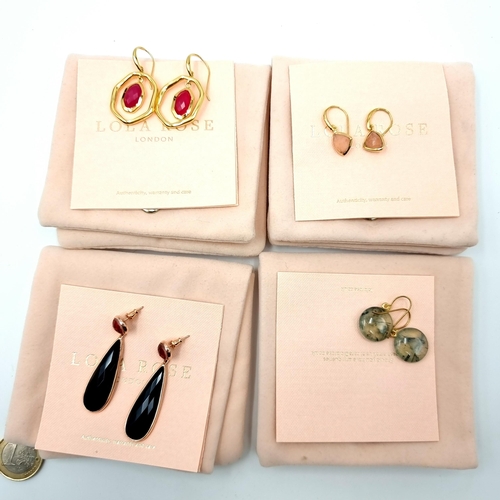 443 - A collection of 4 new Lola Rose London items including a pair of stone set earrings, together with a... 