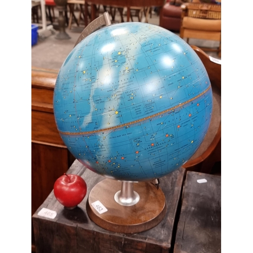 463 - A very handsome rare Mid Century SCAN-GLOBE Denmark 1970s celestial constellation globe. With light ... 