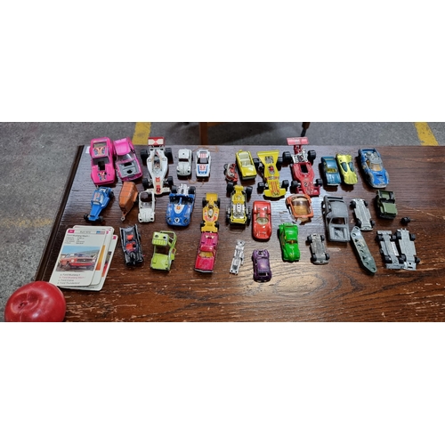 474 - A large die-cast car collection including vintage examples by brands such as Corgi, Hot Wheels and M... 