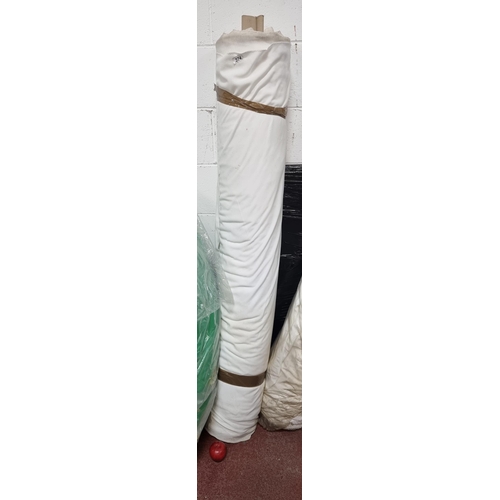 574 - A large bolt of cream fabric with slight elastic give. Lots of value here.