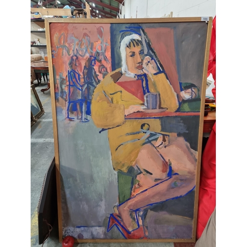 590 - Star lot : JOSEPH O'CONNOR COLLECTION A very striking large original oil on canvas painting titled 