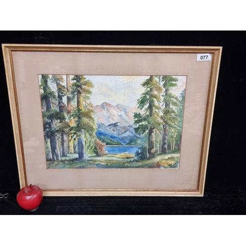 77 - A wonderfully vibrant original watercolor on paper by Joan Menagh and dated to 1940. Depicting a den... 