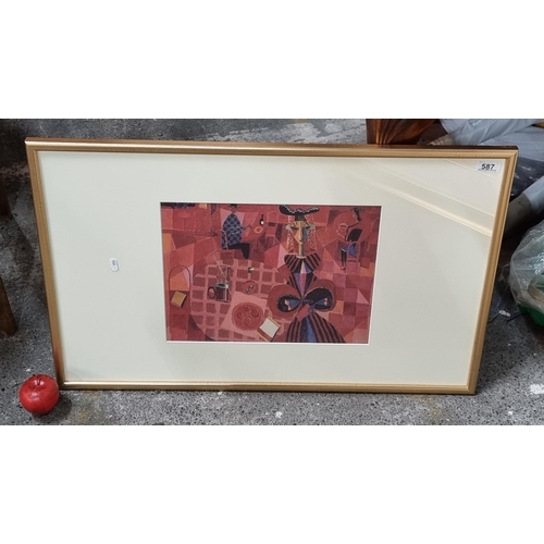 587 - A large high quality print of a work by Irish artist Colin Wilkinson MBE titled 