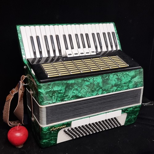 113 - Star Lot : A fabulous retro Altair (Альтаир) 96 button bass accordion with piano keys and leather st... 