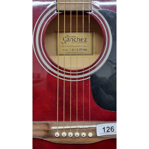 126 - A Ramon Sanchez acoustic guitar. Model SD-17TWR in the traditional design series. Designed in a very... 