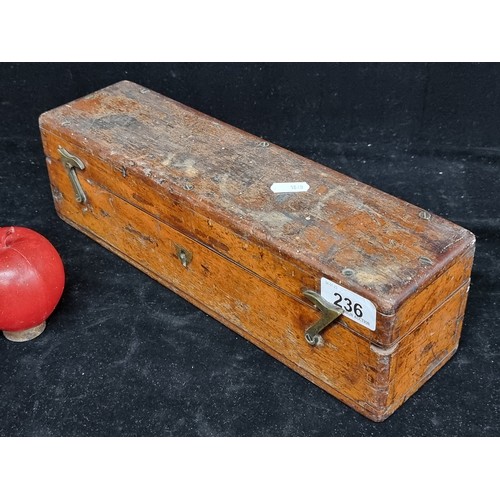 236 - A very beautiful antique instrument box by Yeates & Son Dublin. Crafted from mahogany, with brass ha... 