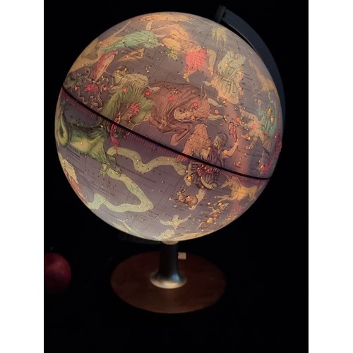 463 - A very handsome rare Mid Century SCAN-GLOBE Denmark 1970s celestial constellation globe. With light ... 