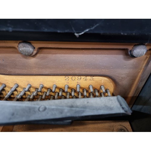 466 - Star Lot A fantastic black ebonised antique Pigott & Co. Dublin Upright Iron piano. With a beautiful... 