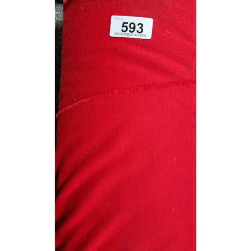 593 - A large bolt of fire engine red fabric with slight elastic give. Lots of value here.