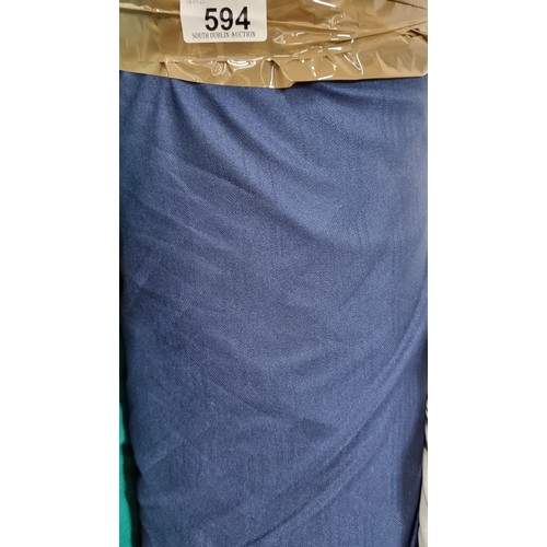 594 - A large bolt of midnight blue fabric with a satin feel. Lots of value here.