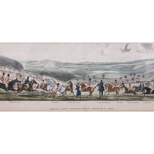 94 - A collection of four antique chromolithographs of hunting scenes drawn by artist H. Alken. Titled 