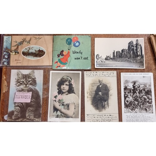 219 - A large collection of over 100 antique and vintage post cards, including many Irish examples. Contai... 