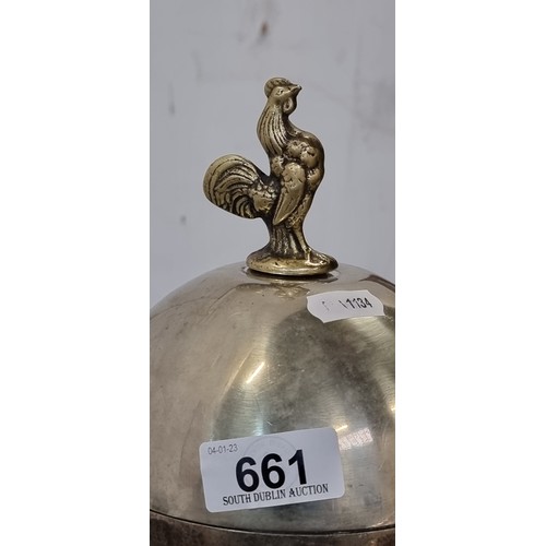 661 - A truly marvellous Victorian silver plated egg coddler. Of ovate form, with under tier for heat sour... 