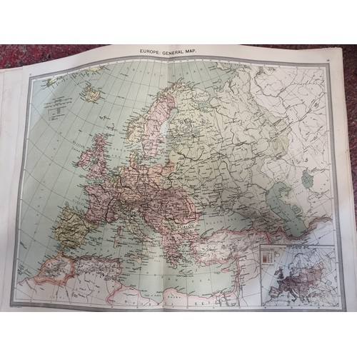 654 - An amazing late Victorian hardback copy of 'The Harmsworth Atlas and Gazetteer' with over five hundr... 