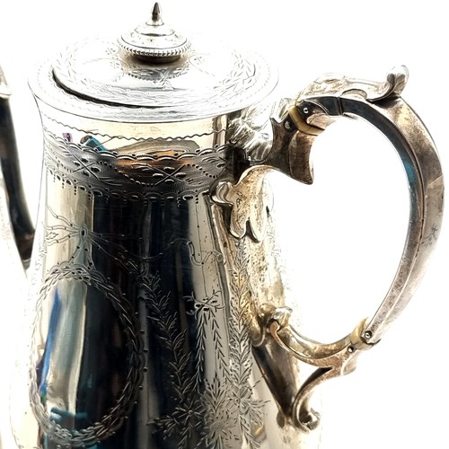 714 - Star Lot: A fine example of an antique 19th century sterling silver coffee pot hallmarked London. Se... 