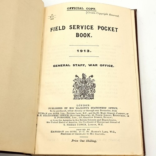 719 - A fabulous original antique field service pocket book signed J.C. Langham dated September 1913. Publ... 