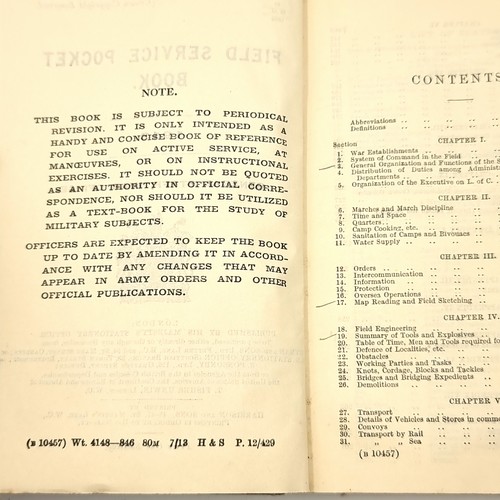 719 - A fabulous original antique field service pocket book signed J.C. Langham dated September 1913. Publ... 
