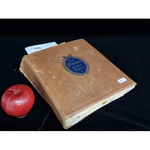 115 - A very impressive album of world stamps. Included are two George V examples, one overprinted with 