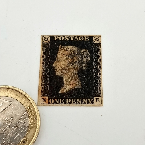 19 - A rare and exciting Queen Victoria Penny Black stamp. This stamp is circa 1840 and features a young ... 