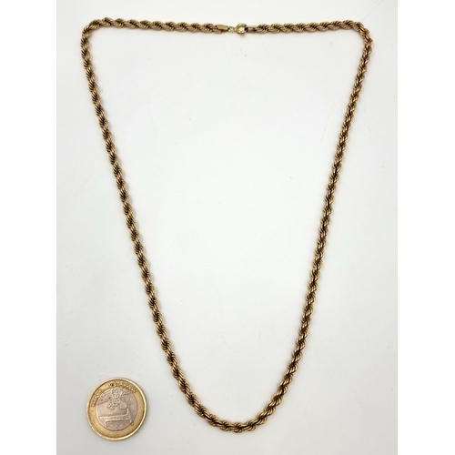 47 - A beautiful vintage 9 carat gold (stamped 375) twist chain necklace. Length: 48cm. Weight: 7.53 gram... 