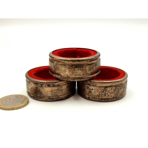 840 - Three fabulous Irish silver napkin rings made by L. D. & B.  dating to 2000 with special hallmark to... 