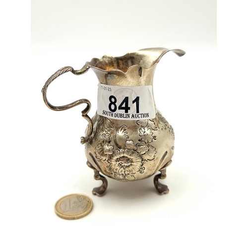 841 - Star lot : An antique sterling silver creamer jug. An early example hallmarked John Muns Silvermaker... 