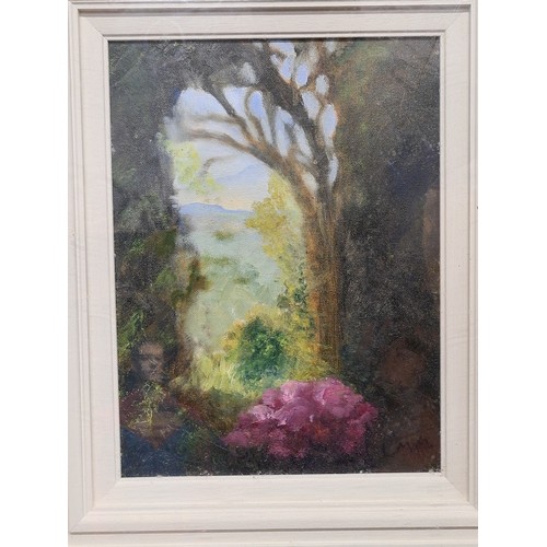 88 - An original oil on canvas painting  by listed artist Laura Marshall Morrisroe featuring an ethereal ... 