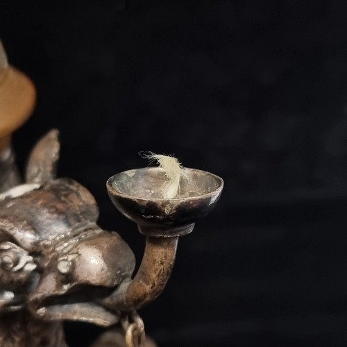 117 - Star lot : A highly decorative brass tankard in the form of a traditional 19th century Royal Prussia... 