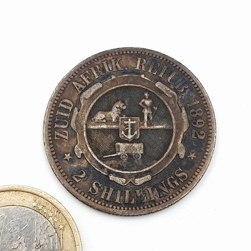 502 - An antique South African two shilling silver coin, circa 1892. In fine condition.