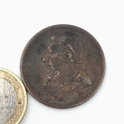 502 - An antique South African two shilling silver coin, circa 1892. In fine condition.