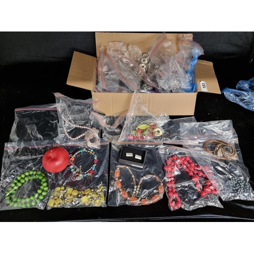 183 - A large selection of costume jewellery. All separately packaged. Including link bracelets, beaded pi... 