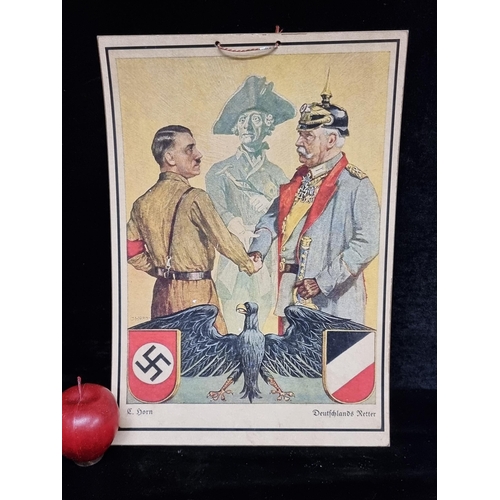 200 - A vintage print of a National Socialist German Worker's Party World War 2 propaganda poster featurin... 