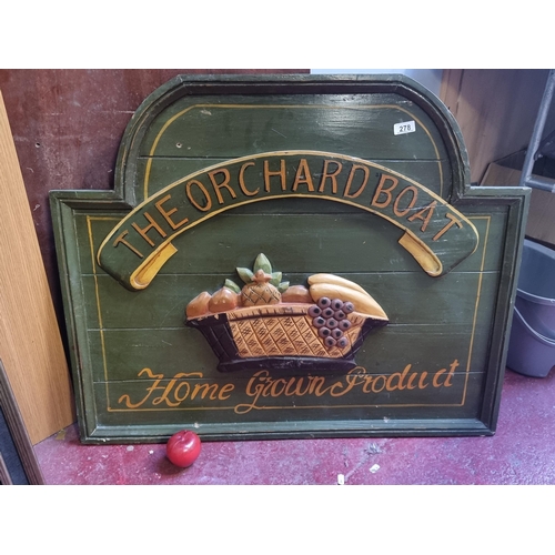 278 - A wonderful large hand painted wooden sign reading 