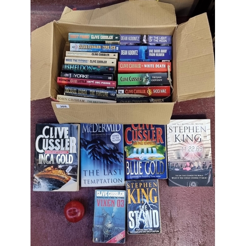 308 - A selection of twenty-one books by acclaimed author Clive Cussler. Including some examples by Stepha... 