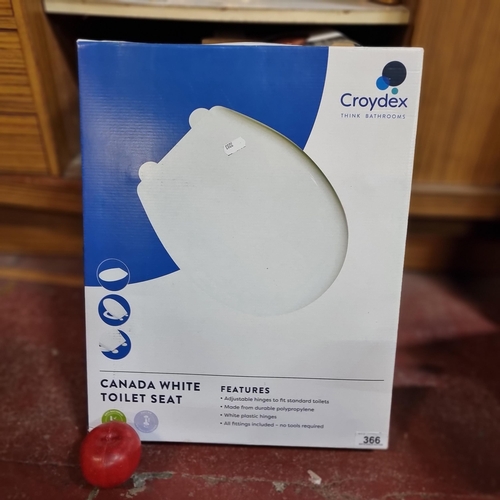 366 - A Canada white toilet seat by Croydex in original packaging.