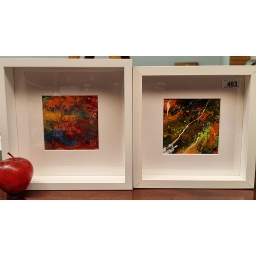 403 - A fabulous pair of original acrylic on canvas painting by listed Irish artist Bernadette Hanbury and... 