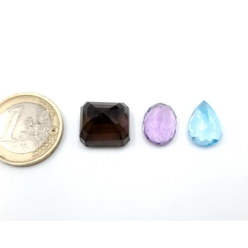 53 - An assorted collection of certified stones, comprising of a 17.31 carat Amethyst and a stunning squa... 