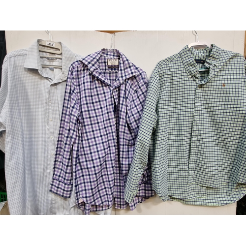 315 - Three men's checkered shirts including examples by Ralph Lauren (XXL), Thomas Pink (17-36.5) and a T... 