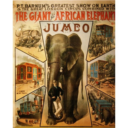 166 - Star Lot : A fantastic original 1880's antique statue advertising Jumbo the Circus Elephant. Jumbo w... 